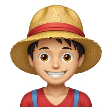 Create Luffy from one piece strow hat emoji sticker