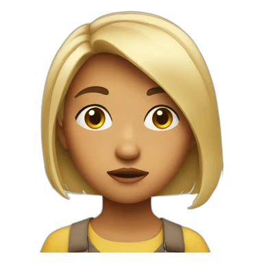 A girl looking to her side disgusted sticker