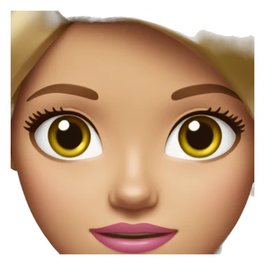 barbie with brown-haired and green eyes sticker