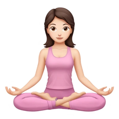 brunette yoga girl light pink clothes n sticker