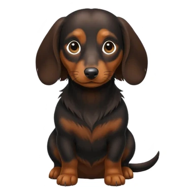 Black and brown long haired dachshund taking a dump sticker
