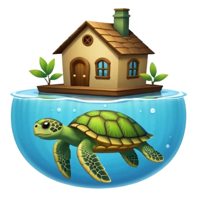 pet turtle in water house sticker