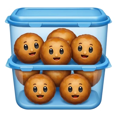 meatballs in plastic container sticker