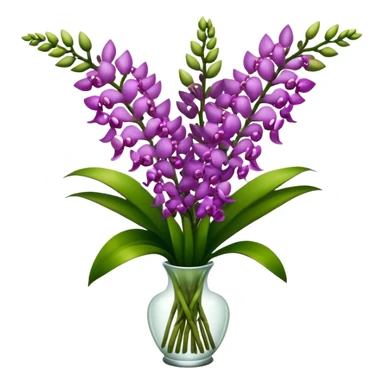super big bouquet Rhynchostylis Orchid, stem, leaf sticker