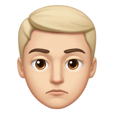 Create a face with a sideways glance, slightly raised eyebrow, tight lips, and a subtle frown — expressing jealousy or envy sticker