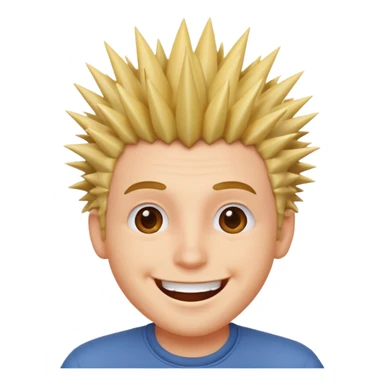 fat spiky haired happy man sticker