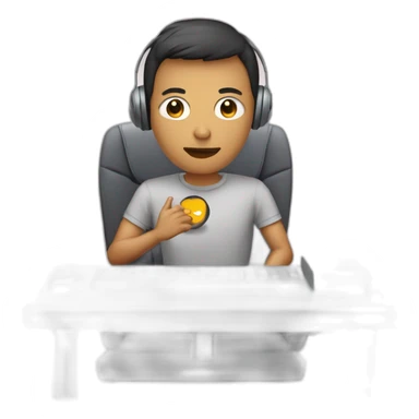 persona sentado en una computadora sticker