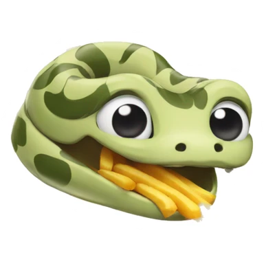 Snake eating french fries sticker