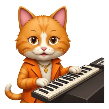 rockstar cat who plays keybord sticker