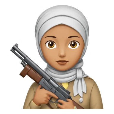 Muslim terrorist shooting a gun sticker