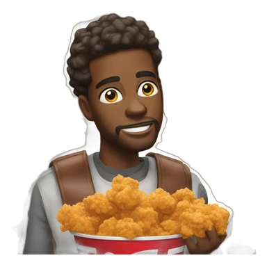 black men eat kfc sticker