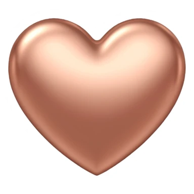 heart with a metallic rose gold finish sticker