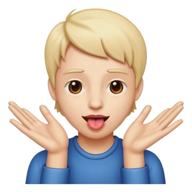 tongue sticking out with hands to the side sticker