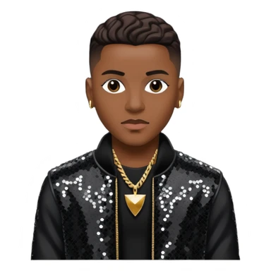Cedric K-Ci Hailey from Jodeci/K-Ci & JoJo with dark brown, black sequin outfit sticker