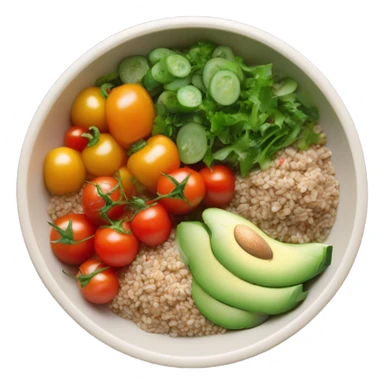 realistic bowl of healthy food sticker