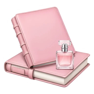 pink bookbook and fragance sticker