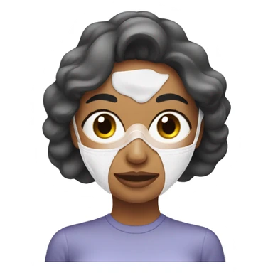 woman with face care mask sticker