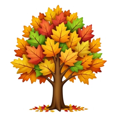 tree in the fall with colorful autumn leaves sticker
