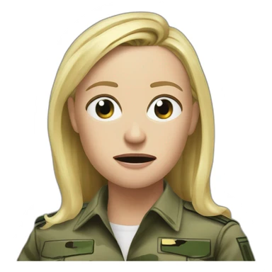 army angry marine lepen hyperrealistic sticker