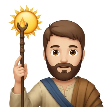 joshua bible chracter bearded man raising his hand stopping the sun sticker