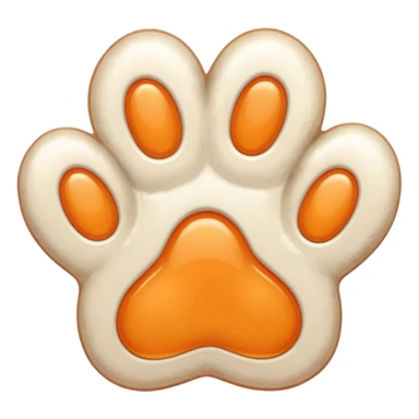 a very light pale pastel orange pawprint sticker