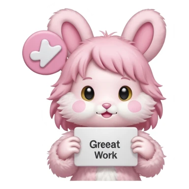 mymelody with sign that says great work sticker