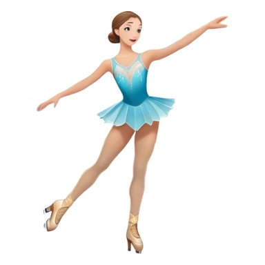 An colorful icon featuring The background includes a grand ice rink palace with shining spotlights and cheering spectators in the stands. A graceful figure skater performing a spin on the ice. Transparent background highlights the elegance and artistry of figure skating sticker