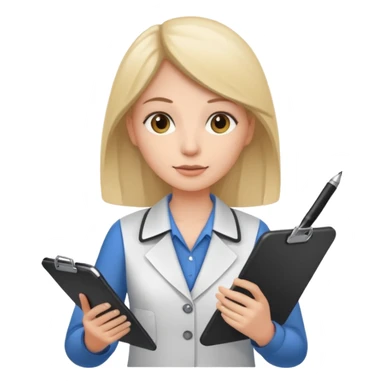 a survey research interviewer asking questions and recording data sticker