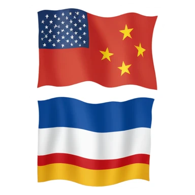 Combined flag of 4 countries, Germany, United States, Italy and China sticker