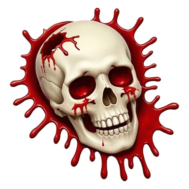 3D rotting corpse jumping in the air. In the style of your bloody skull art. More blood sticker