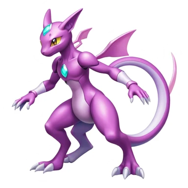 Anthro Sona Colorful Godly Celestial Shiny Mewtwo-Genesect-Palkia-Fakemon Fantasy Creature Full Body sticker