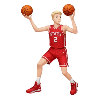 White Nc state basketball player shooting a three sticker