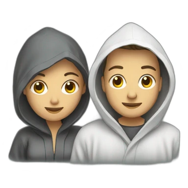Woman & man wearing dry robes sticker