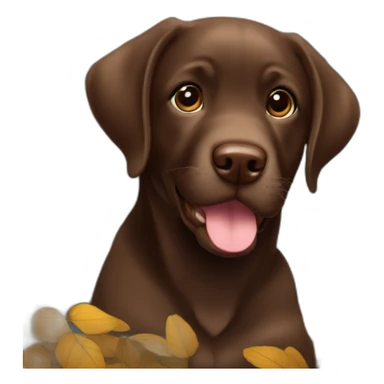Chocolate labrador puppie in a forest sticker