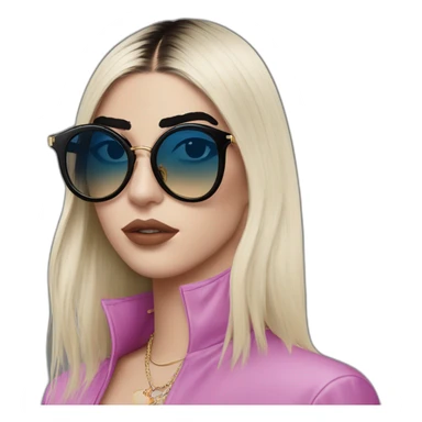 Dua lipa with gucci glasses sticker