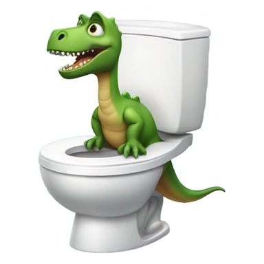Dinosaur on toilet sticker