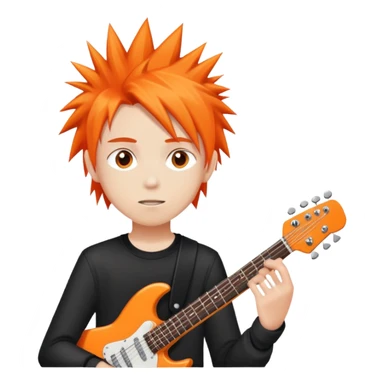 "- Nam
- 15 tuổi
- Da trắng
- Tóc cam vuốt dựng đứng
- Thành viên ban nhạc rock
- Bỏ cây đàn sticker