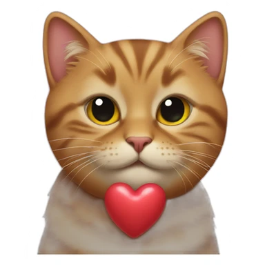 Cats kiss heart sticker