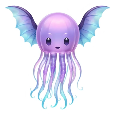 dreamy pastel jellyfish with bat wings sticker