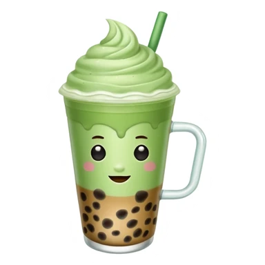 matcha latte with boba and ice without sticks and add a lil coffee  sticker