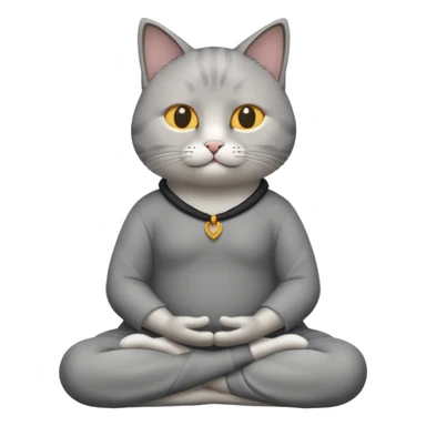 meditating cat sticker