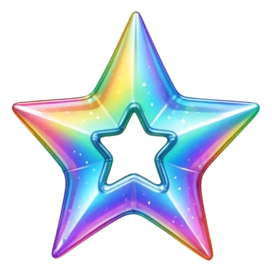 vibrant holographic rainbow y2k aesthetic hollow glass star sticker
