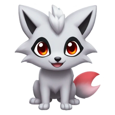 Kawaii Zorua-Zoroark-Mightyena sticker