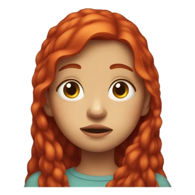 redheaded girl crying sticker