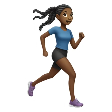 Black girl with locs in a ponytail running sticker