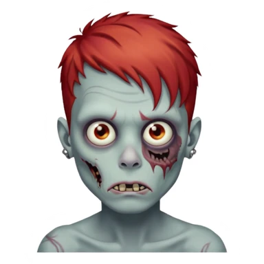 Zombie boy red hair two nose piercing sticker