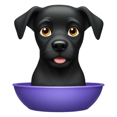 black dog water bowl sticker