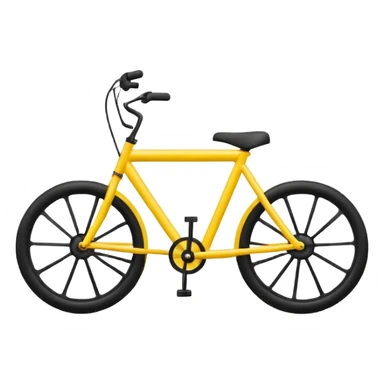 Create a Telugu Desam Party (TDP) flag emoji: bright solid yellow background, simple black bicycle icon in the center. Flat emoji style, bold colors, clean edges, no text, no gradients, no shadows. Square 1:1 ratio, transparent background, minimal and clear like a system emoji. sticker