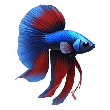 Blue red black Betta fish sticker