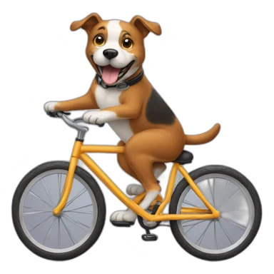 dog riding a bike sticker